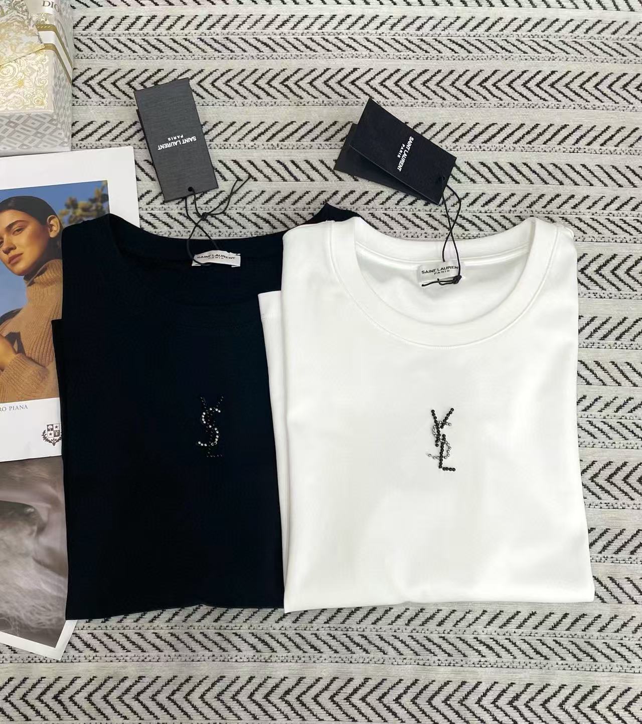 YSL ハンドステッチ ロゴ レター Tシャツ【50％割引+送料無料】