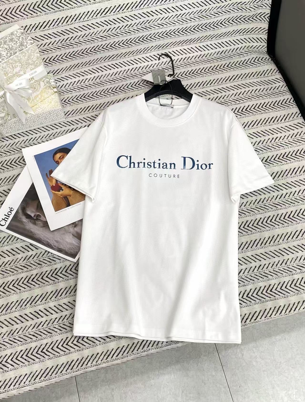 DIOR シンプルレターTシャツ【50％割引+送料無料】
