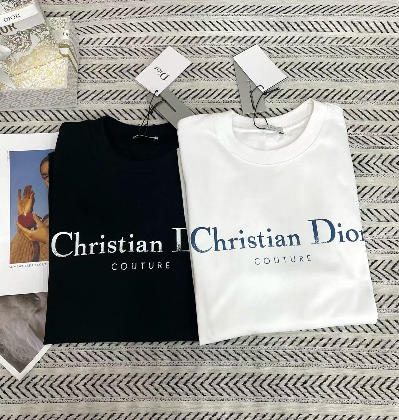 DIOR シンプルレターTシャツ【50％割引+送料無料】