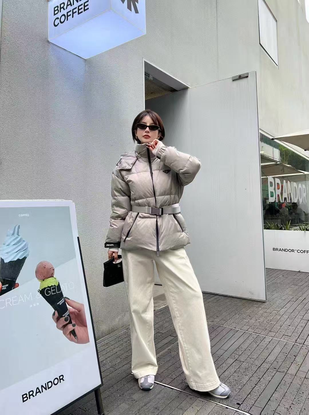 PR4DA トライアングルロゴ レースアップ ダウンジャケット【50％割引+送料無料】