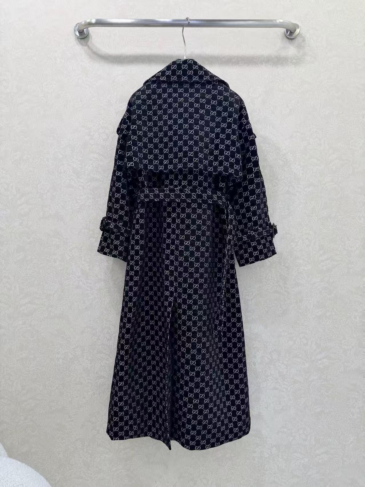 GUCC1 ジャカードラペルロングコート【50％割引+送料無料】