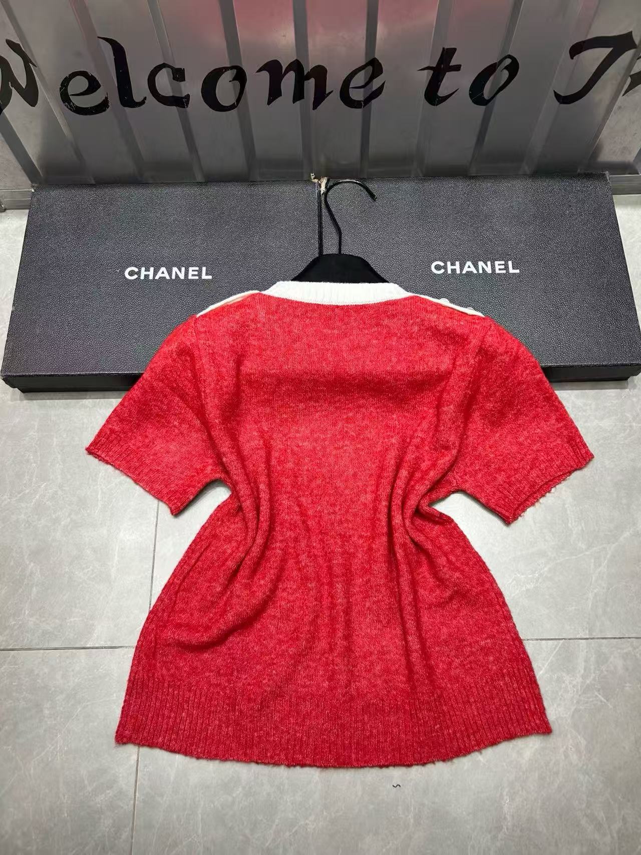 CHANE1 ダブルC ボウ ウール セーター【50％割引+送料無料】