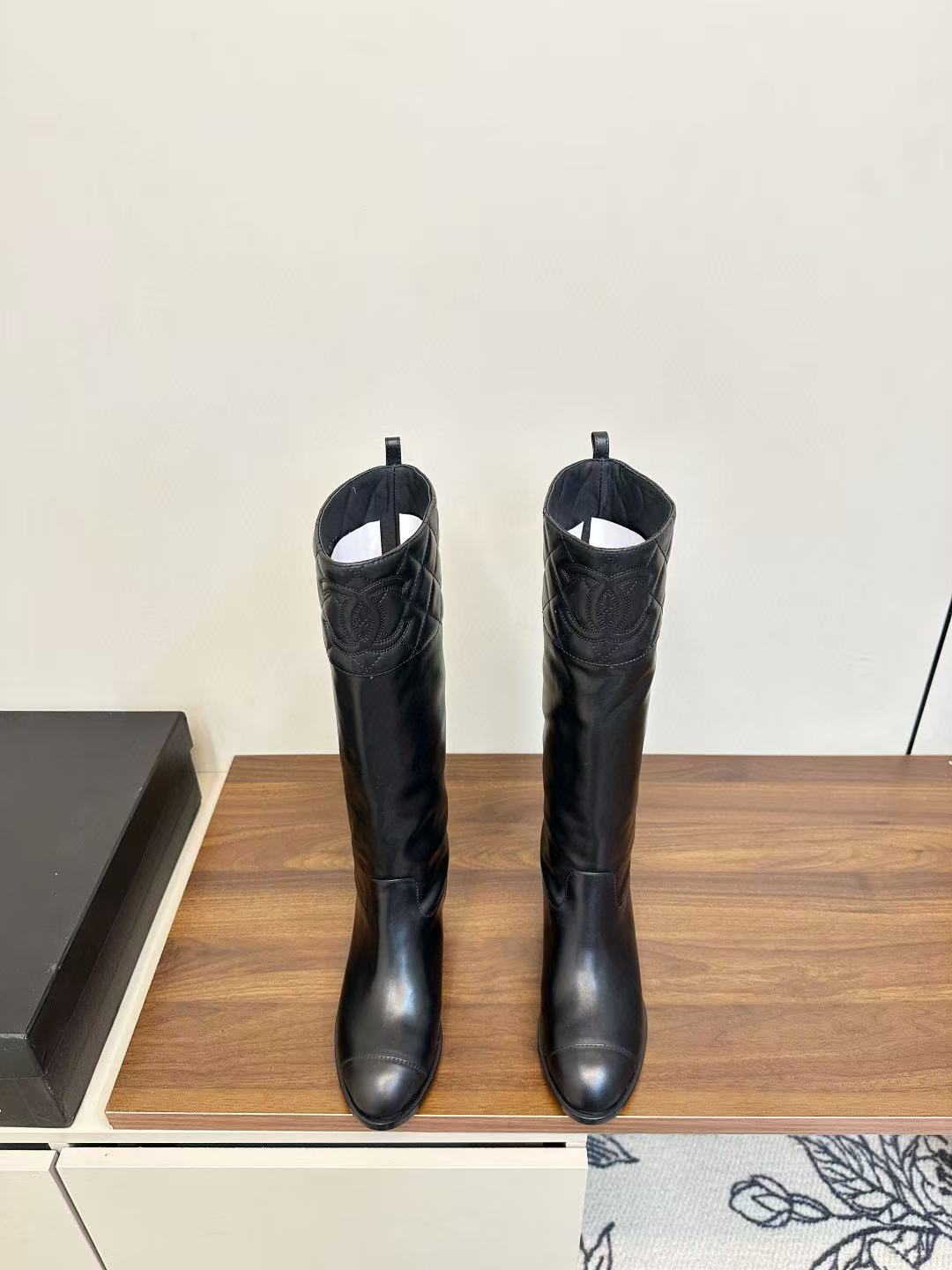 CHANE1 高品質ダブルCレザーハイブーツ【50％割引+送料無料】