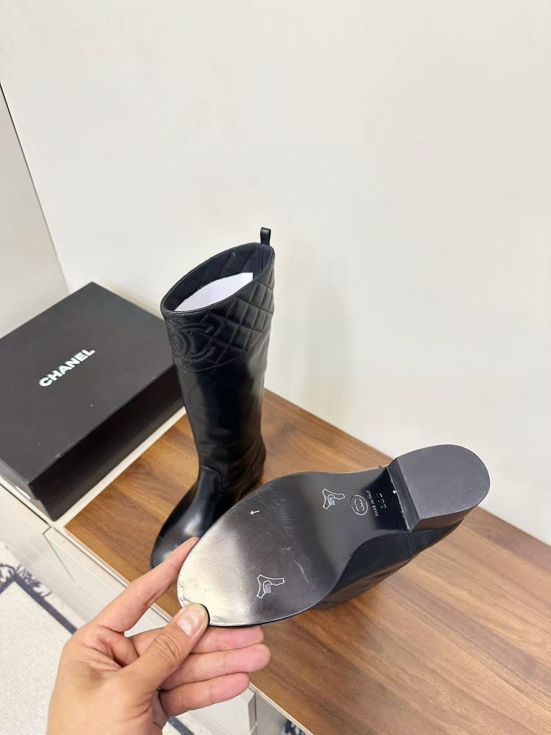 CHANE1 高品質ダブルCレザーハイブーツ【50％割引+送料無料】