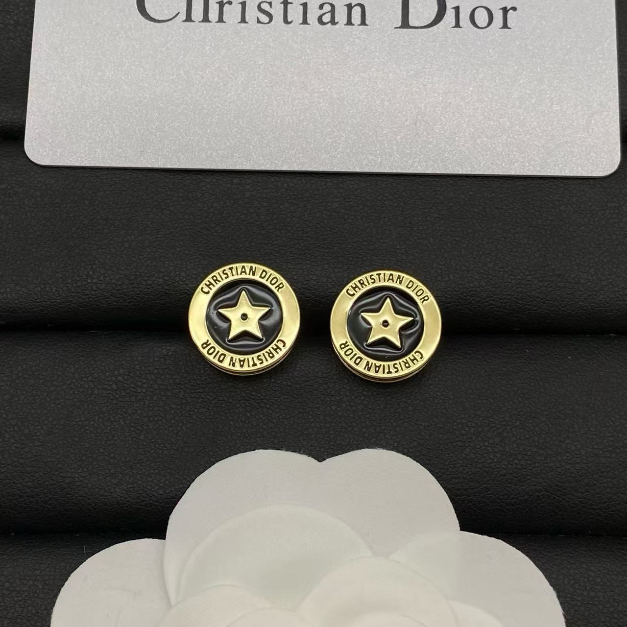 DIOR ファイブポインテッドスターレターラウンドイヤリング【50％割引+送料無料】