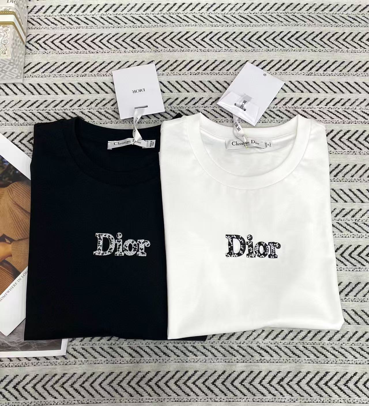 DIOR ハンドビーズ レター Tシャツ【50％割引+送料無料】