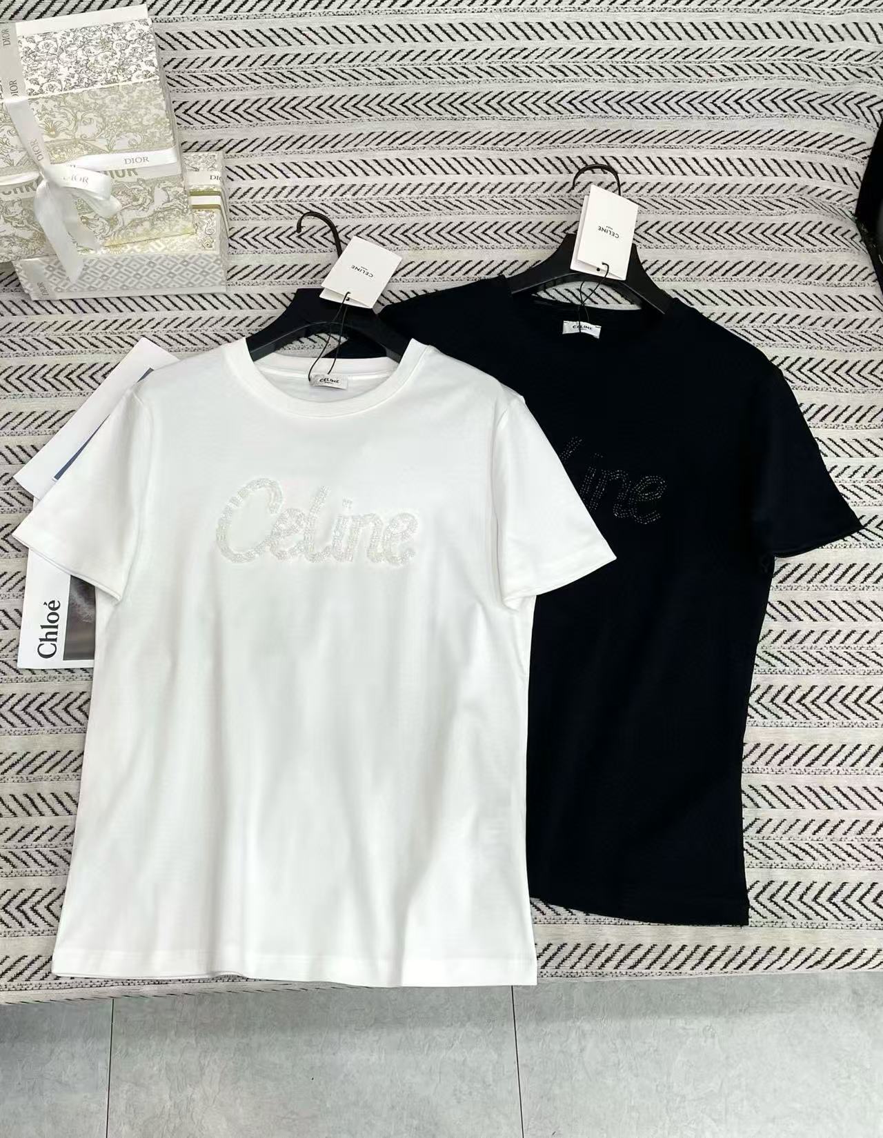 CEL1NE ハンドビーズレターTシャツ【50％割引+送料無料】