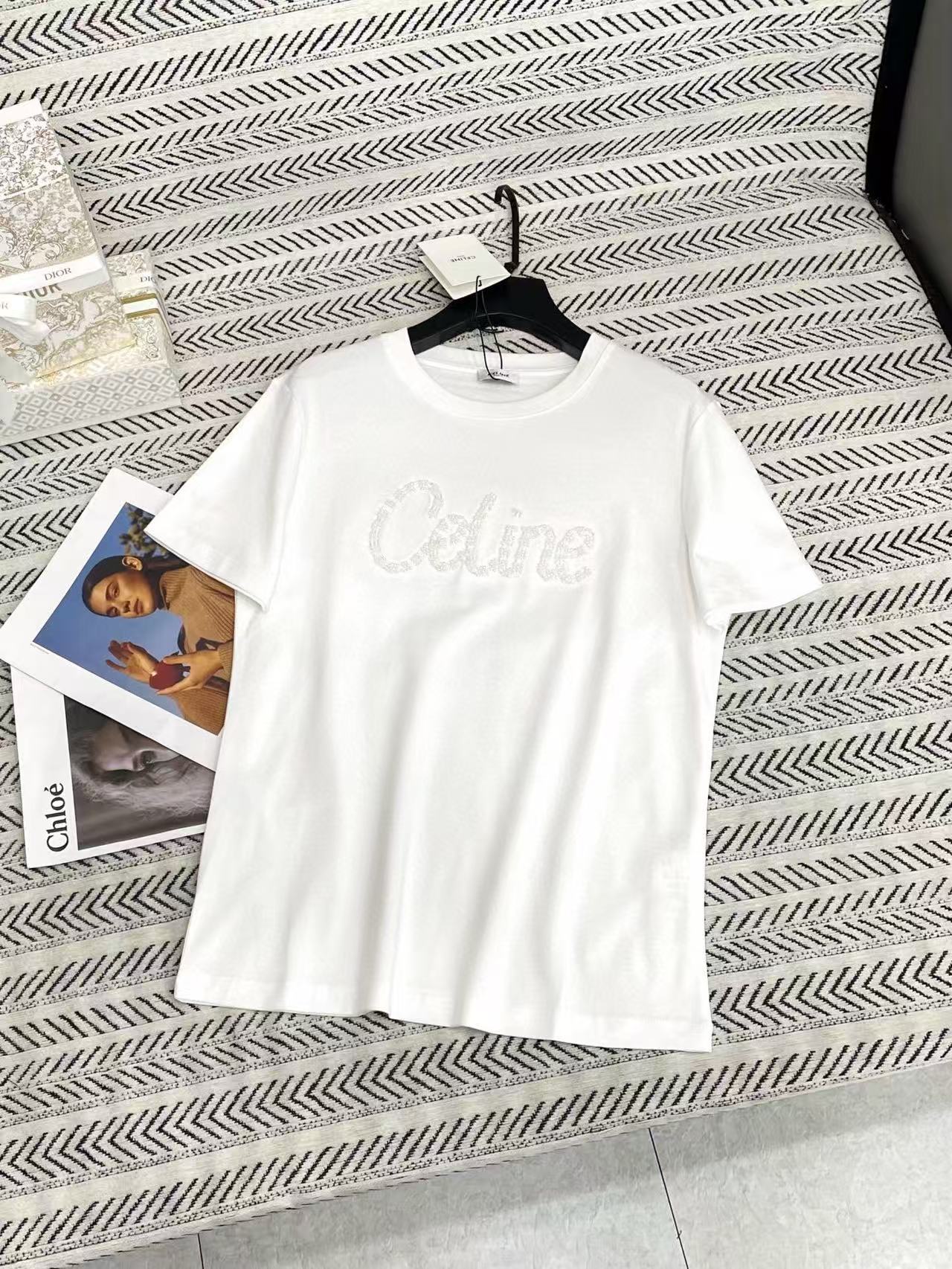 CEL1NE ハンドビーズレターTシャツ【50％割引+送料無料】