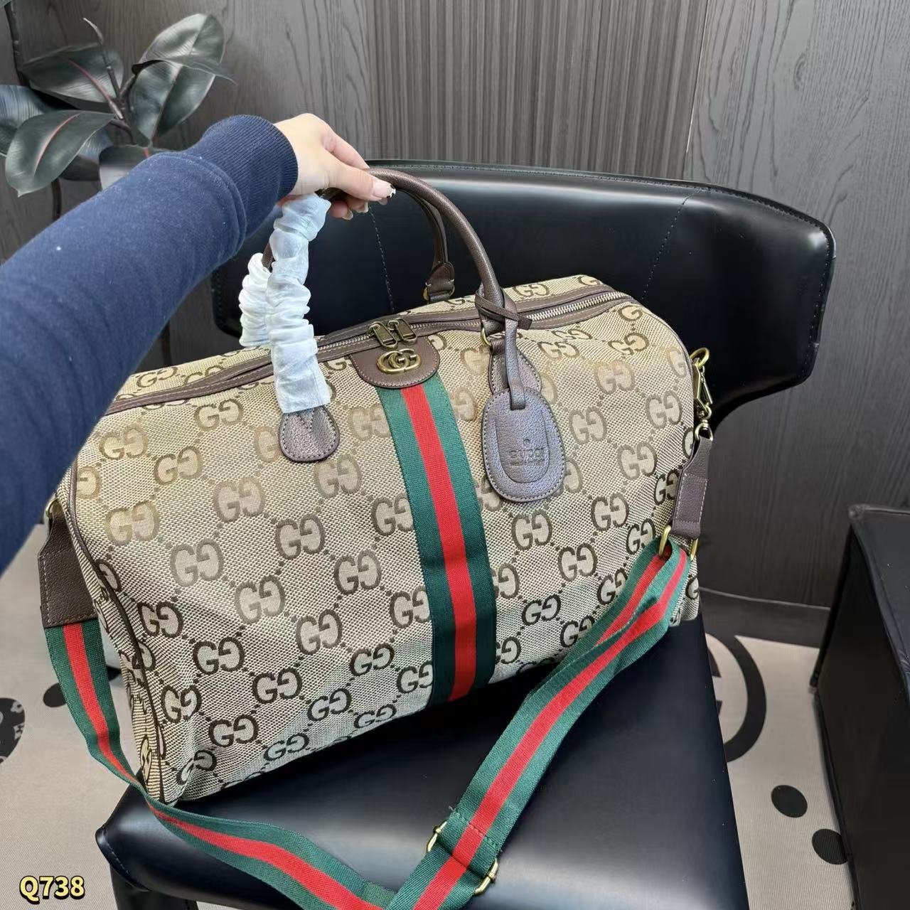 GUCC1 ジャカードハンドバッグ【50％割引+送料無料】