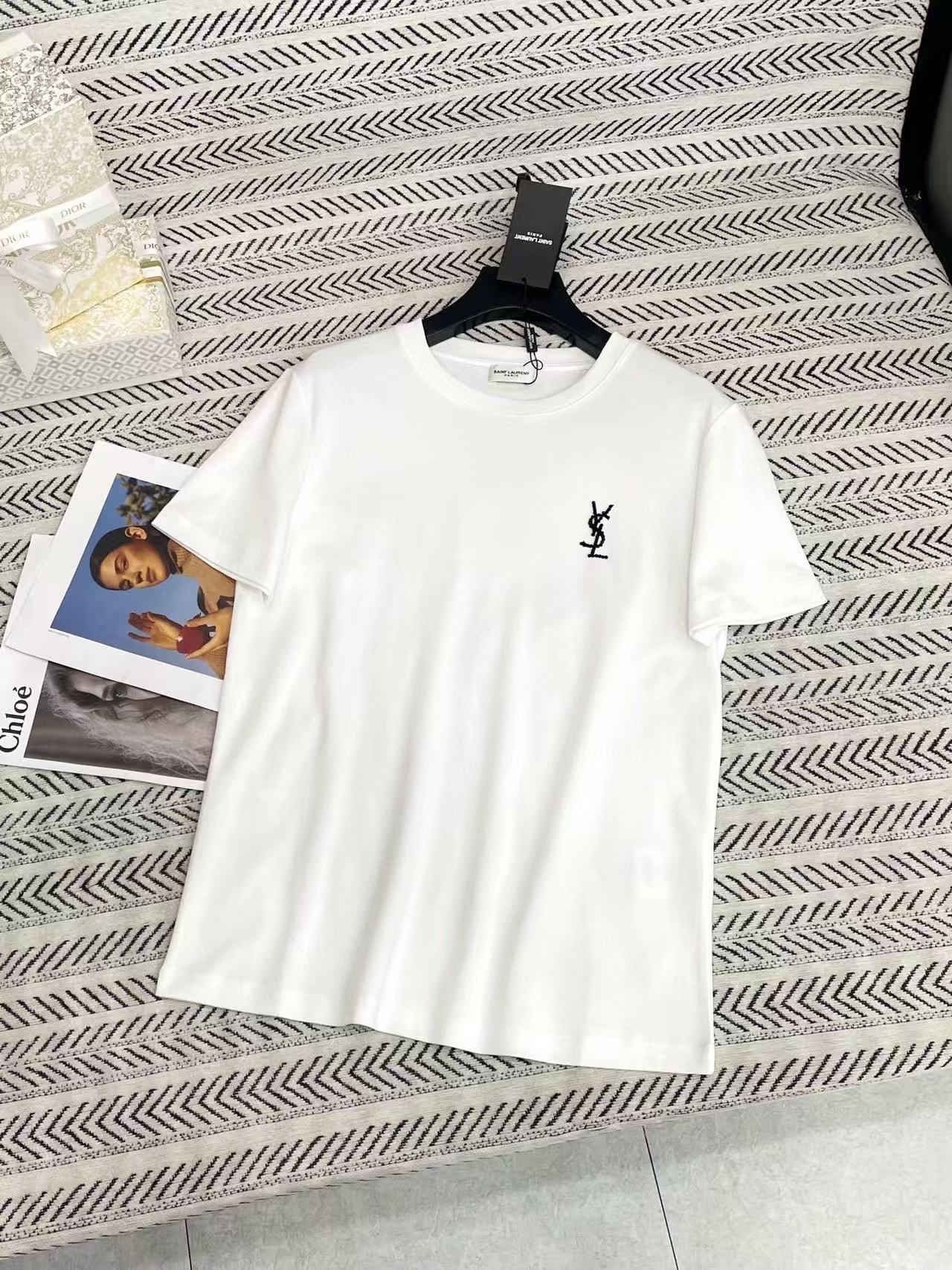 YSL ミニマリスト 刺繍ロゴ Tシャツ【50％割引+送料無料】