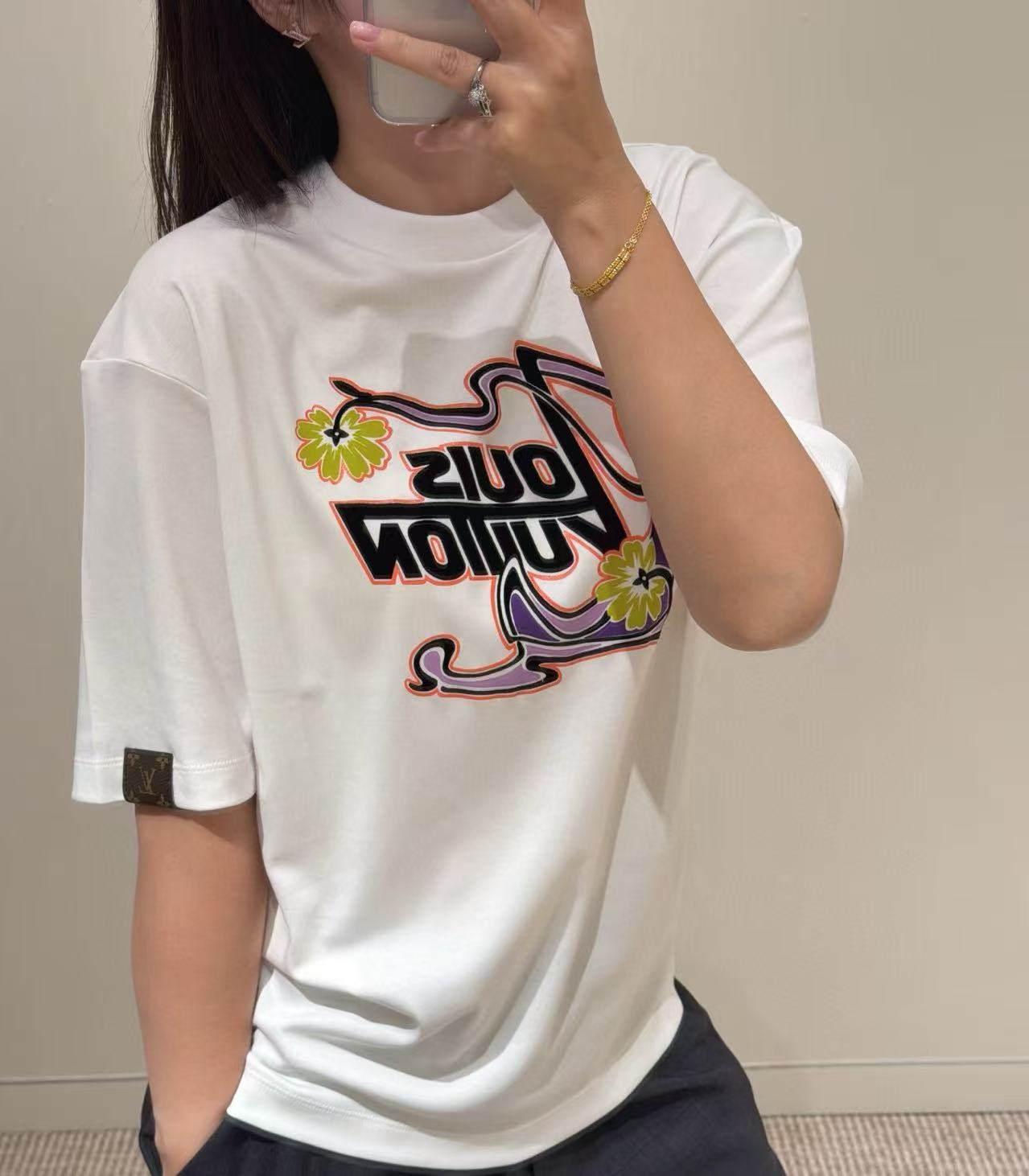 LVプリントレターTシャツ【50％割引+送料無料】