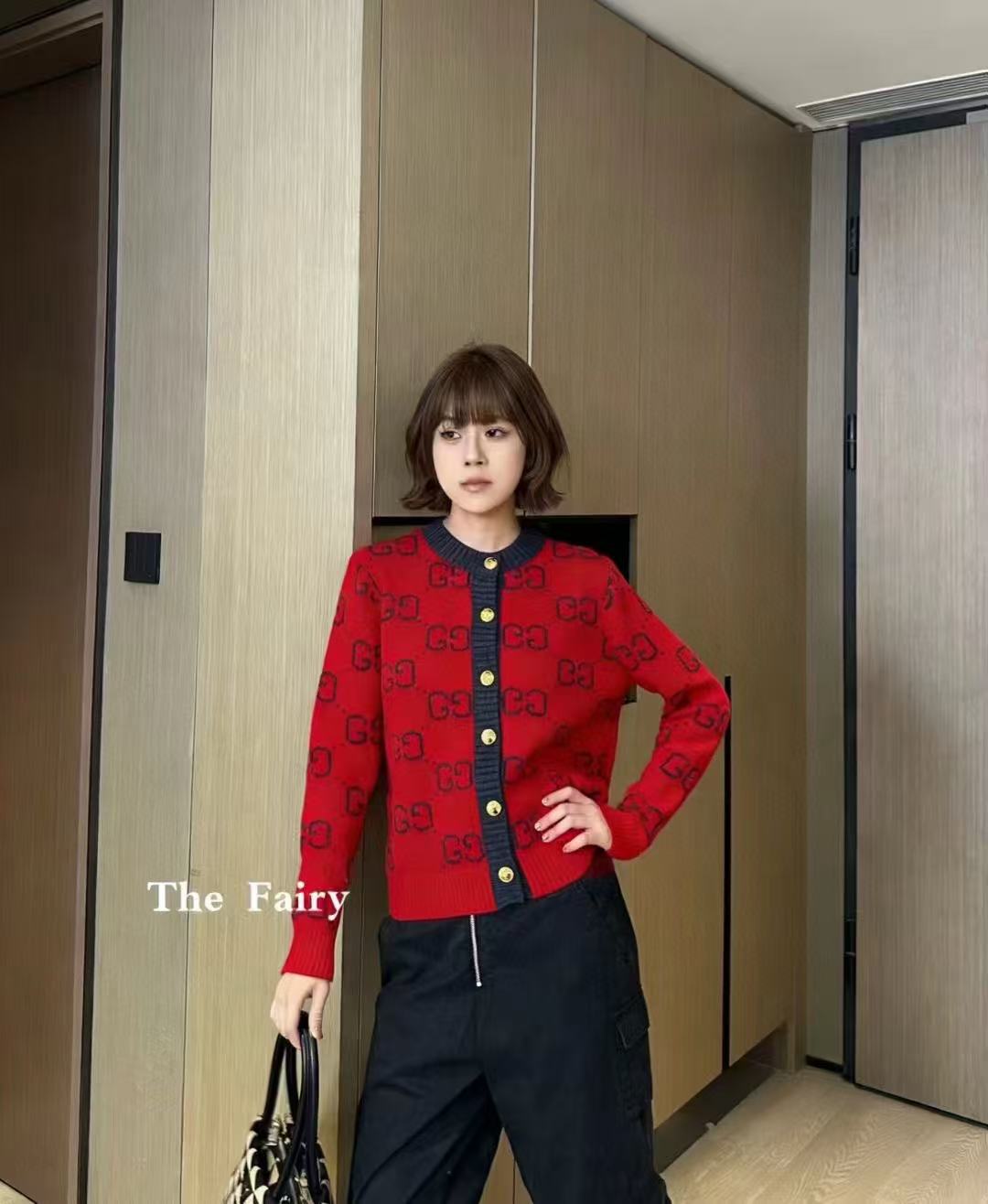 GUCC1 メタルボタン ウールカーディガン【50％割引+送料無料】