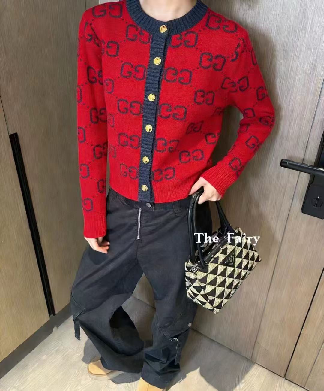 GUCC1 メタルボタン ウールカーディガン【50％割引+送料無料】