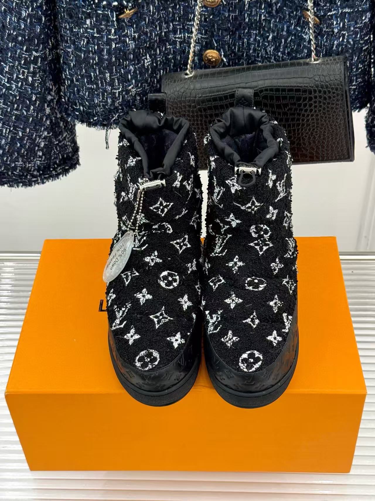 LVの高品質プリントダウンスノーブーツ【50％割引+送料無料】