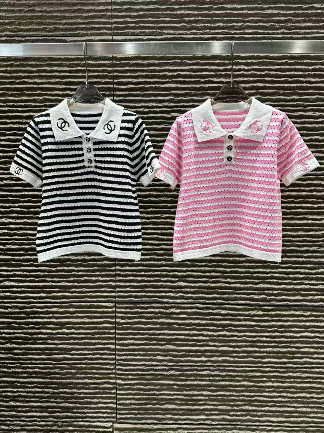 CHANE1 襟付きストライプウールセーター【50％割引+送料無料】