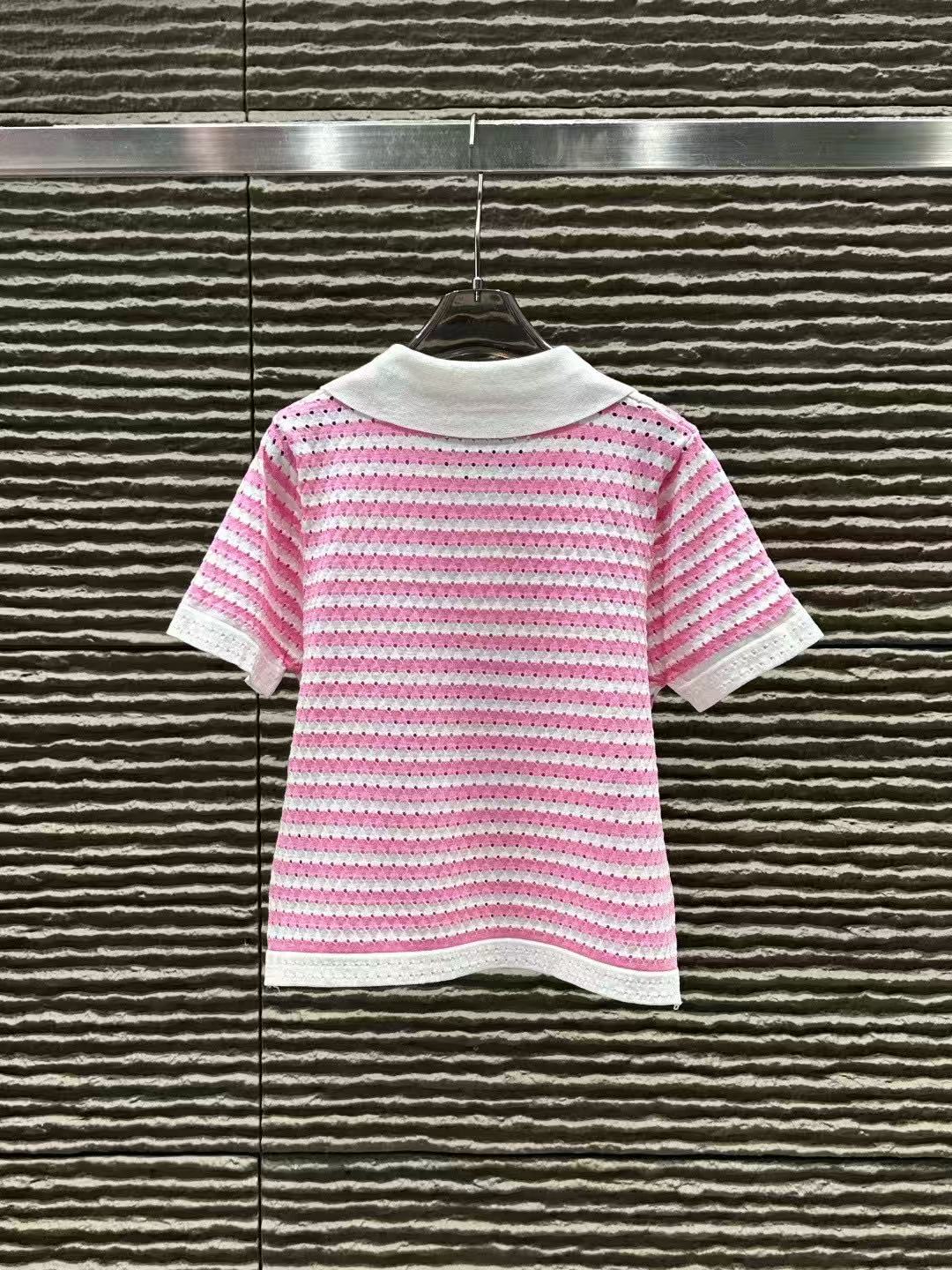 CHANE1 襟付きストライプウールセーター【50％割引+送料無料】