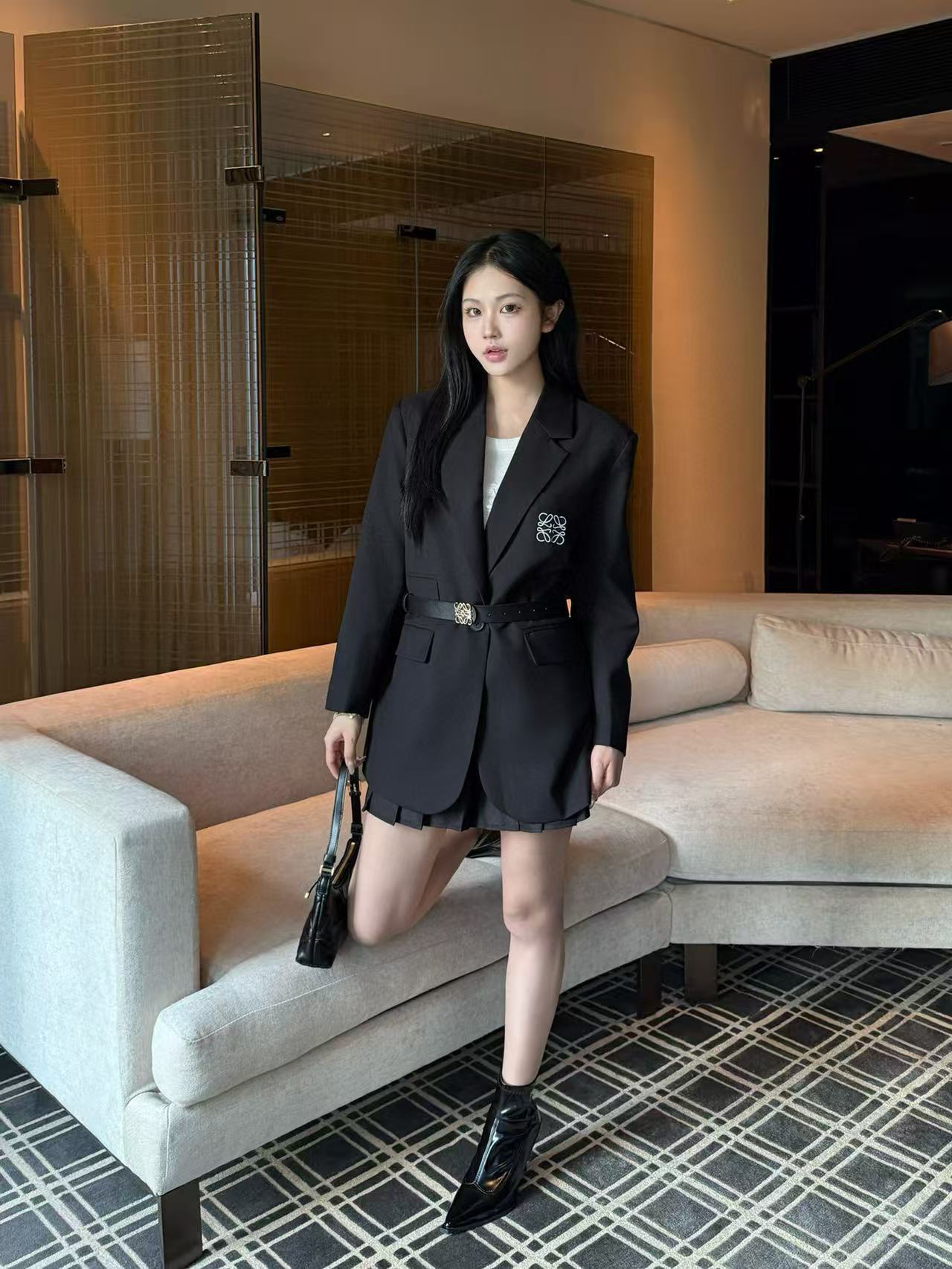 L0WEW 刺繍ロゴ ベルト付きジャケット【50％割引+送料無料】