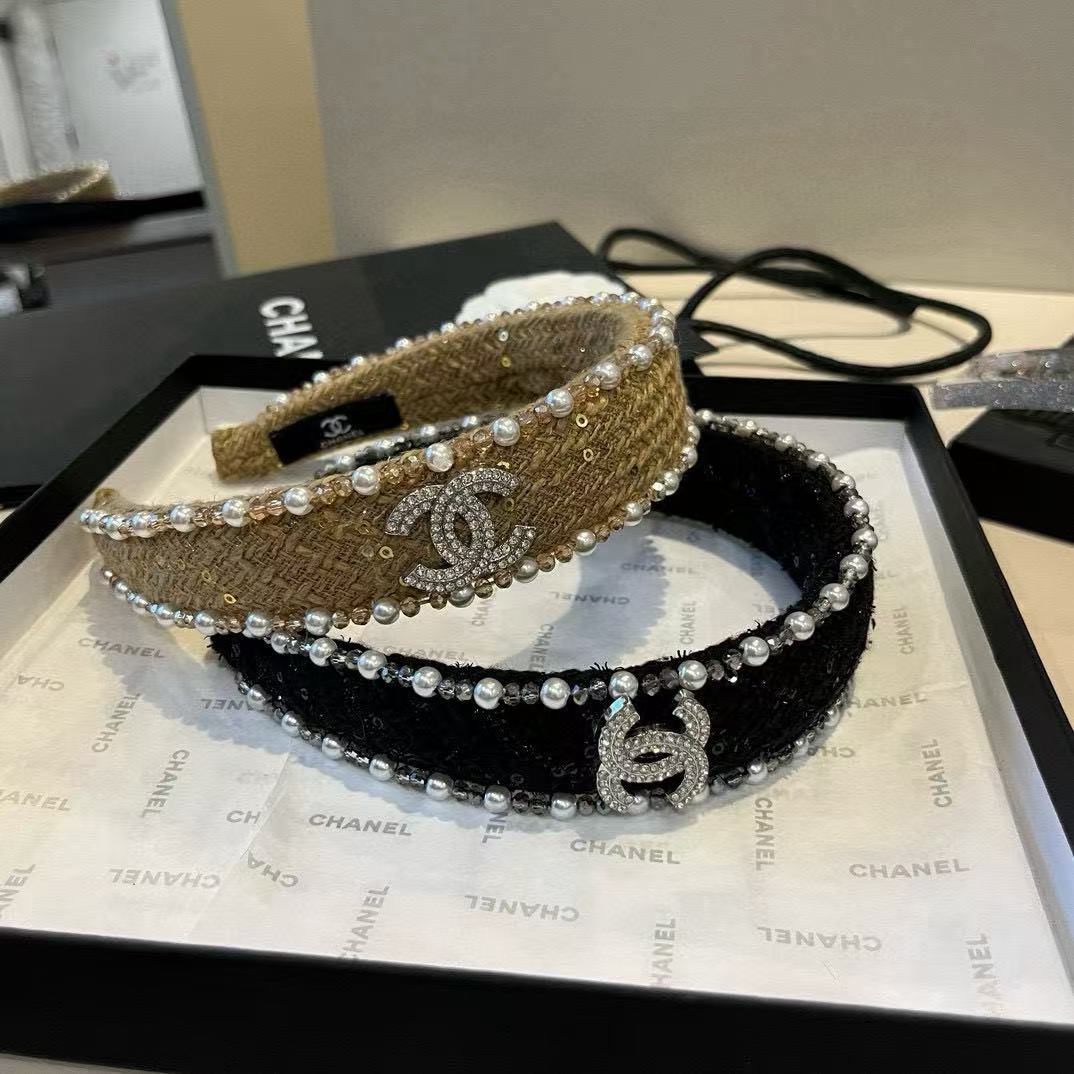 CHANE1 ダブルC パールヘッドバンド【50％割引+送料無料】