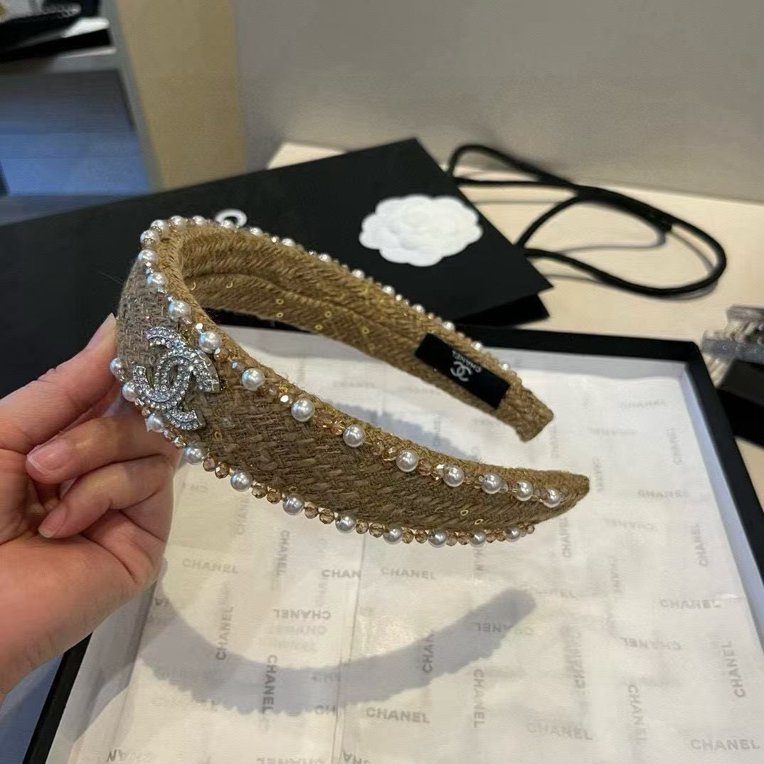 CHANE1 ダブルC パールヘッドバンド【50％割引+送料無料】