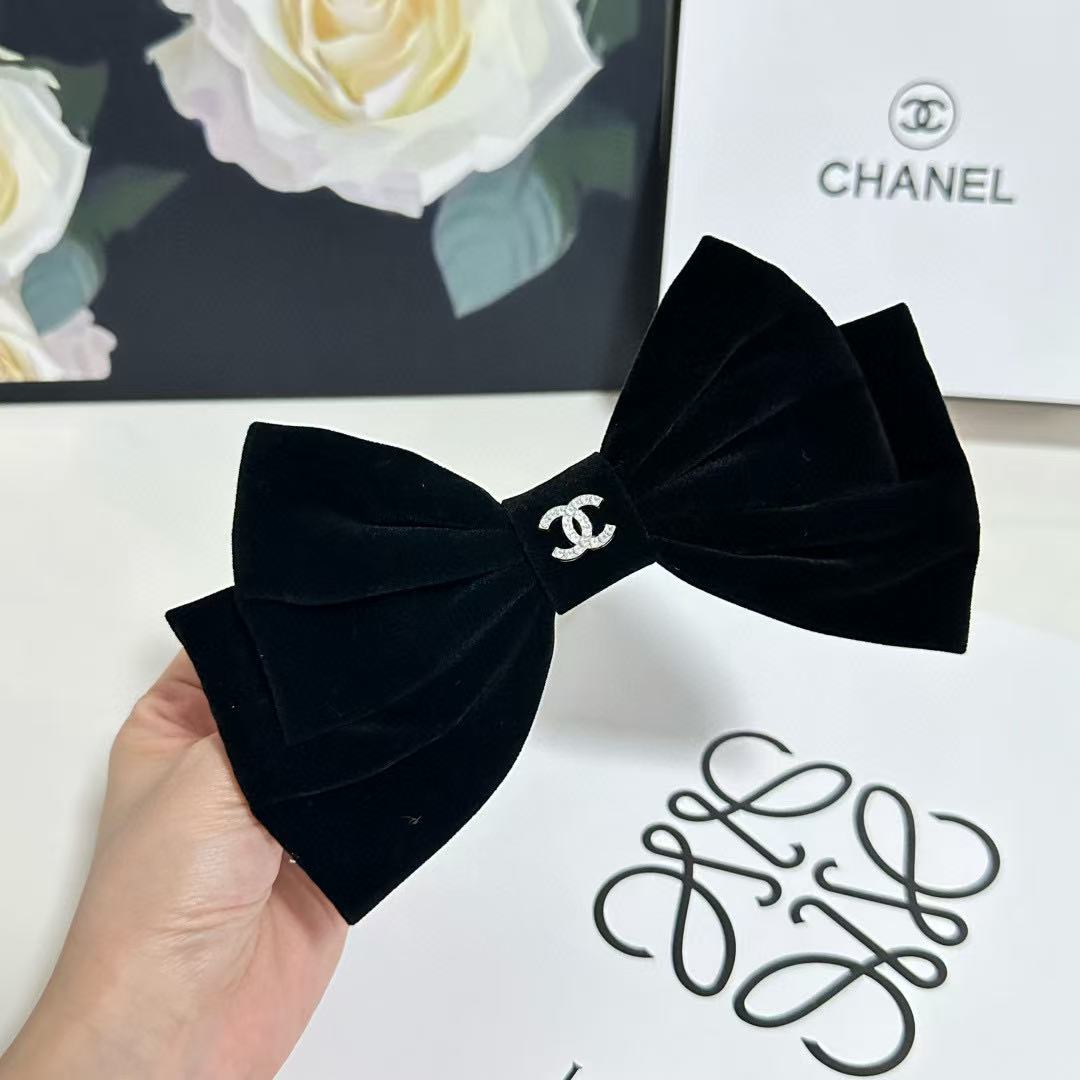 CHANE1 ダブルC ベルベットヘアクリップ【50％割引+送料無料】