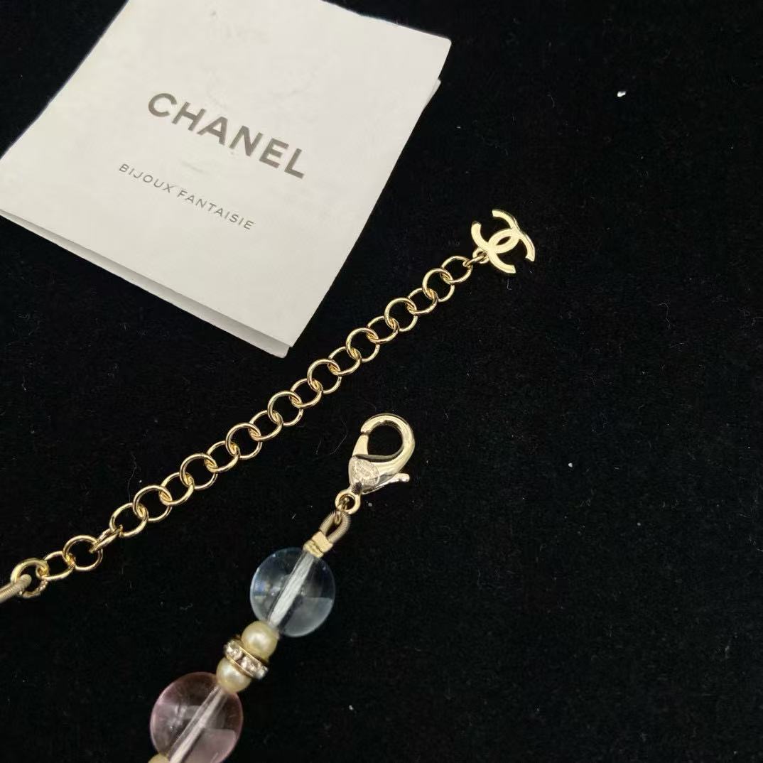 CHANE1 ダブルC カラフルクリスタルネックレス【50％割引+送料無料】