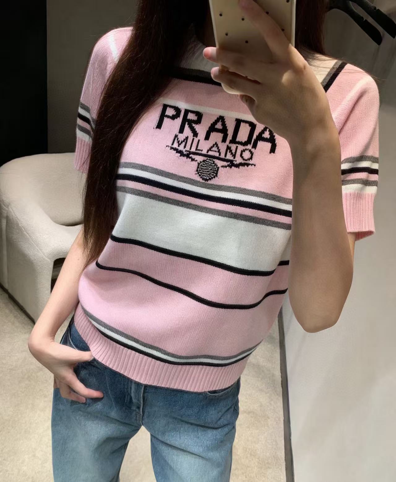 PR4DA ストライプ レター ウール セーター【50％割引+送料無料】