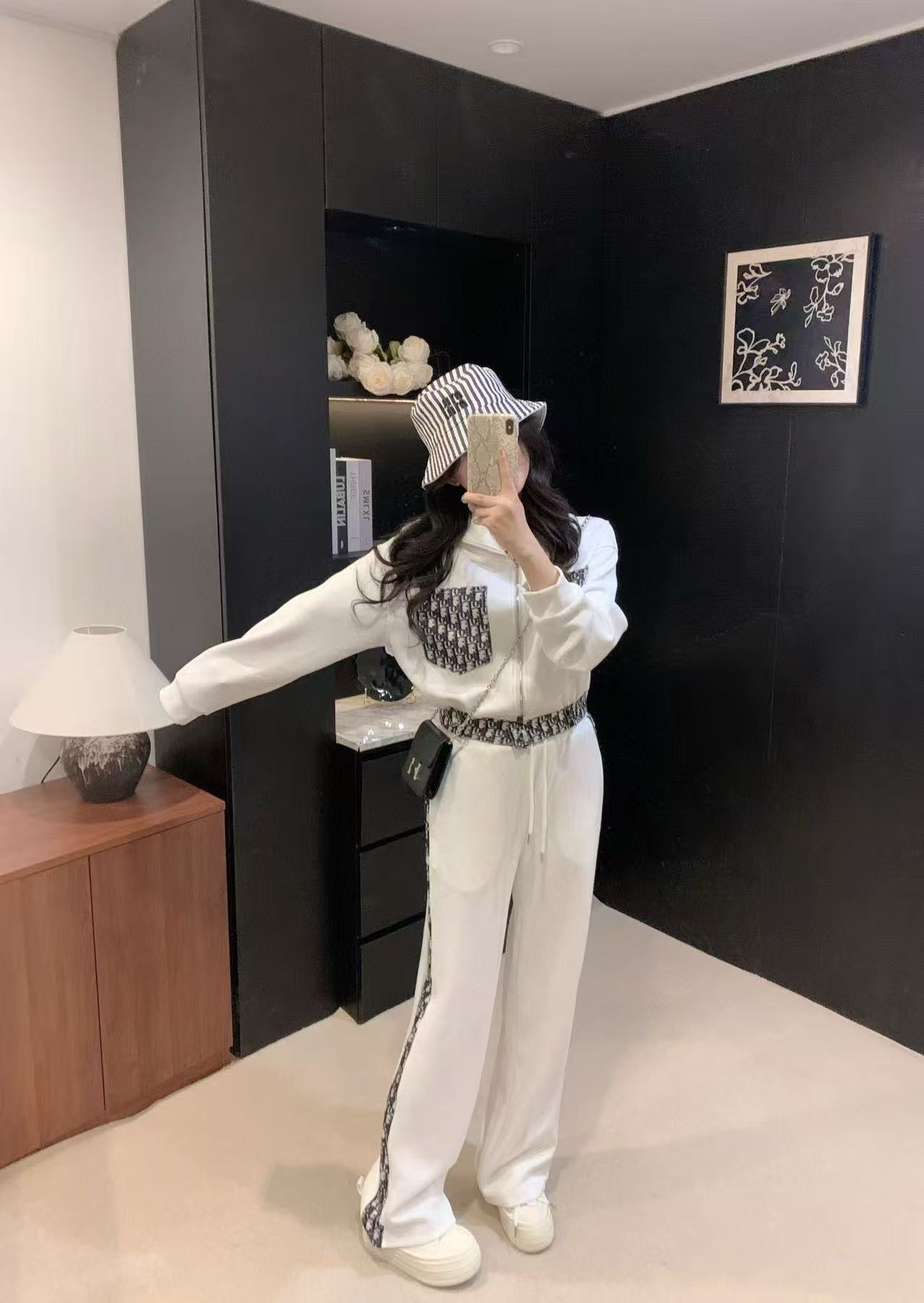 DIOR ジャカード ツーポケット カジュアル ツーピース セット【50％割引+送料無料】