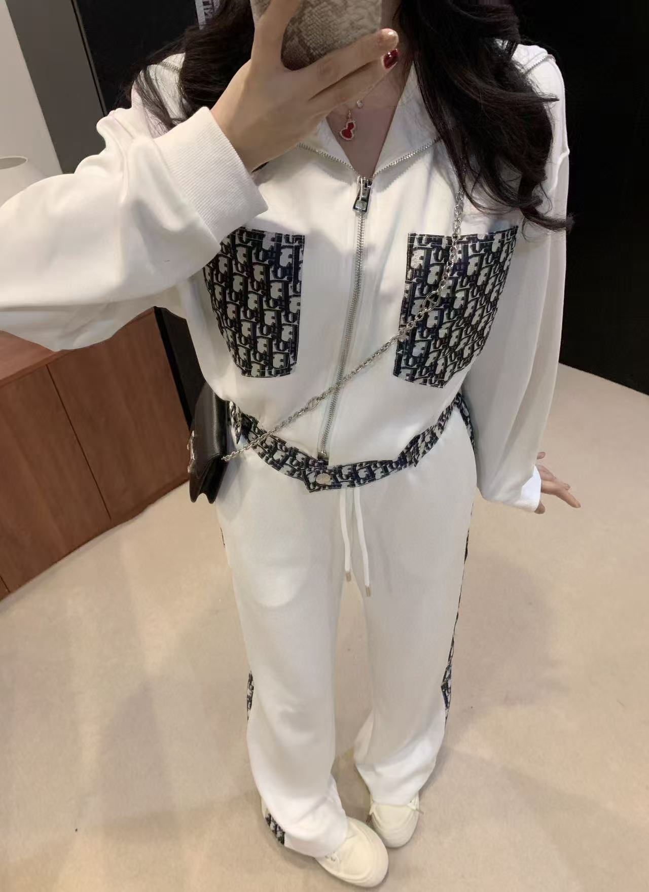 DIOR ジャカード ツーポケット カジュアル ツーピース セット【50％割引+送料無料】