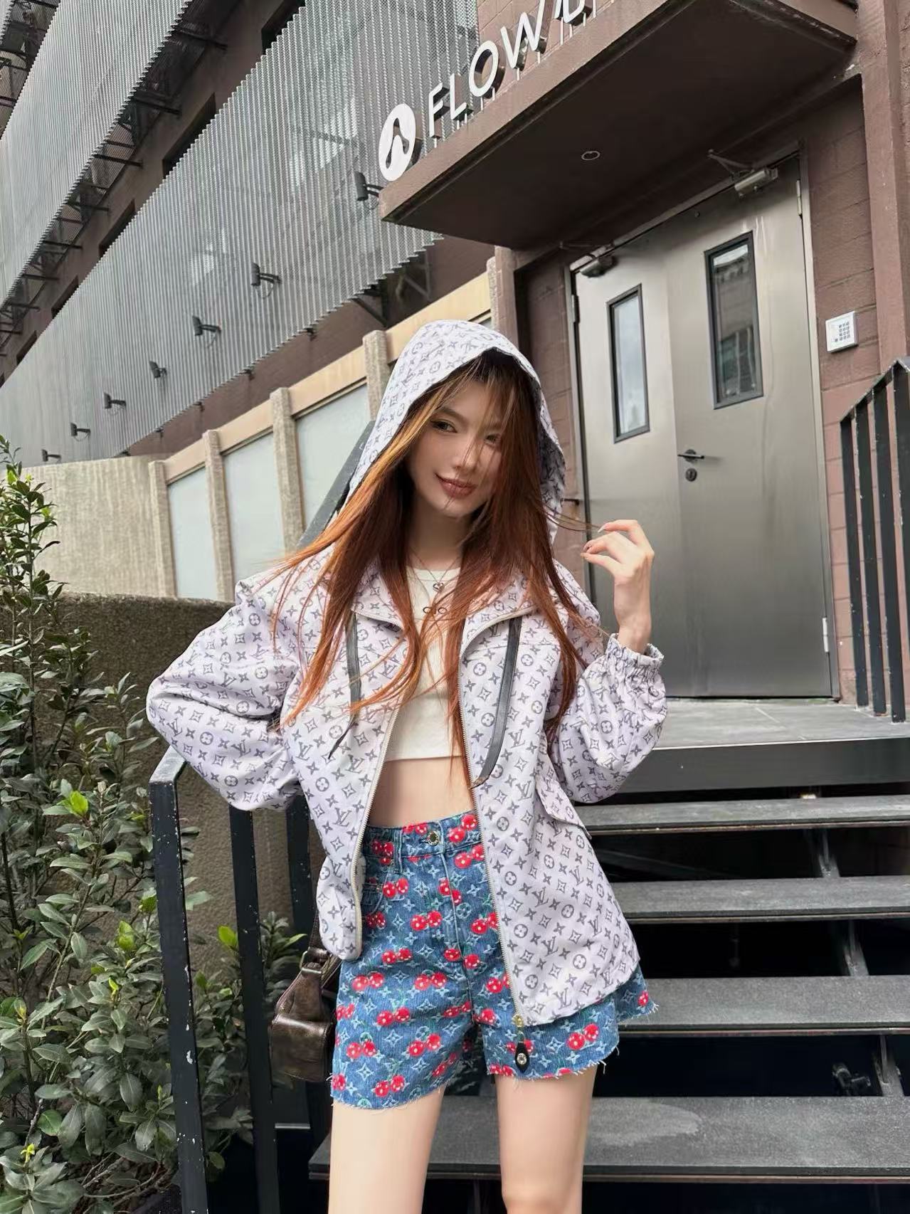 LV フード付きプリント カジュアルジャケット【50％割引+送料無料】