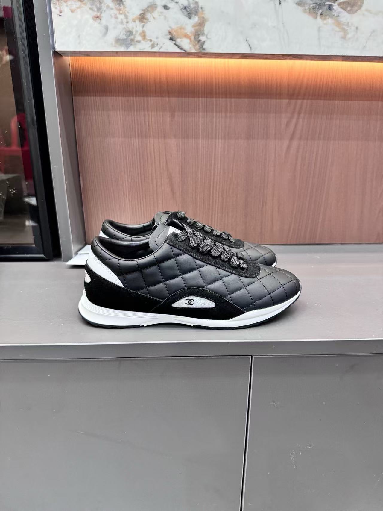 CHANE1 チェック柄ダブルCカジュアルシューズ【50％割引+送料無料】