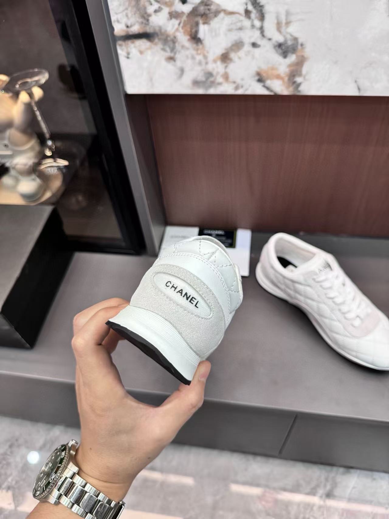 CHANE1 チェック柄ダブルCカジュアルシューズ【50％割引+送料無料】