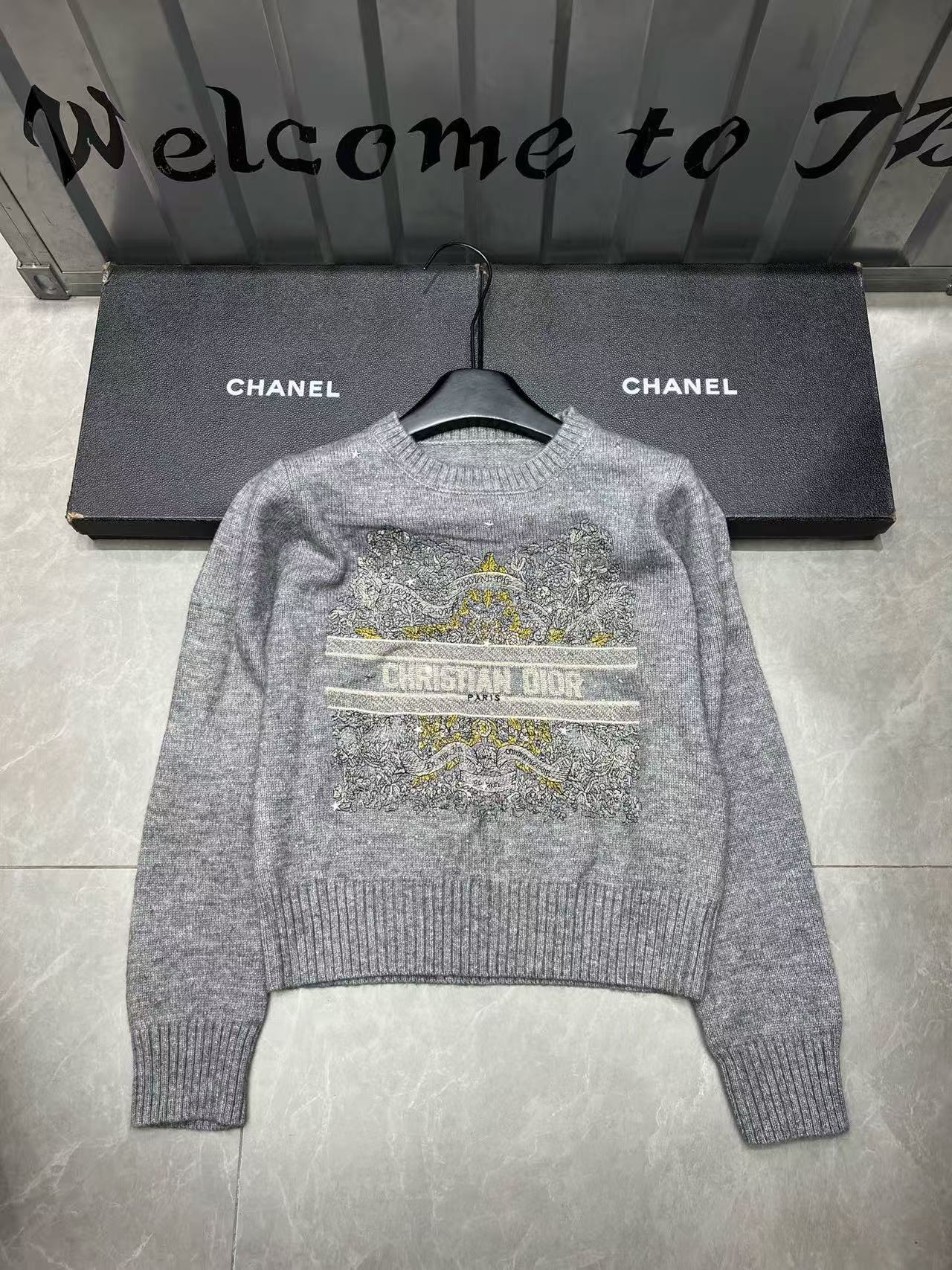 DIOR エンブロイダリー レタープリント セーター【50％割引+送料無料】