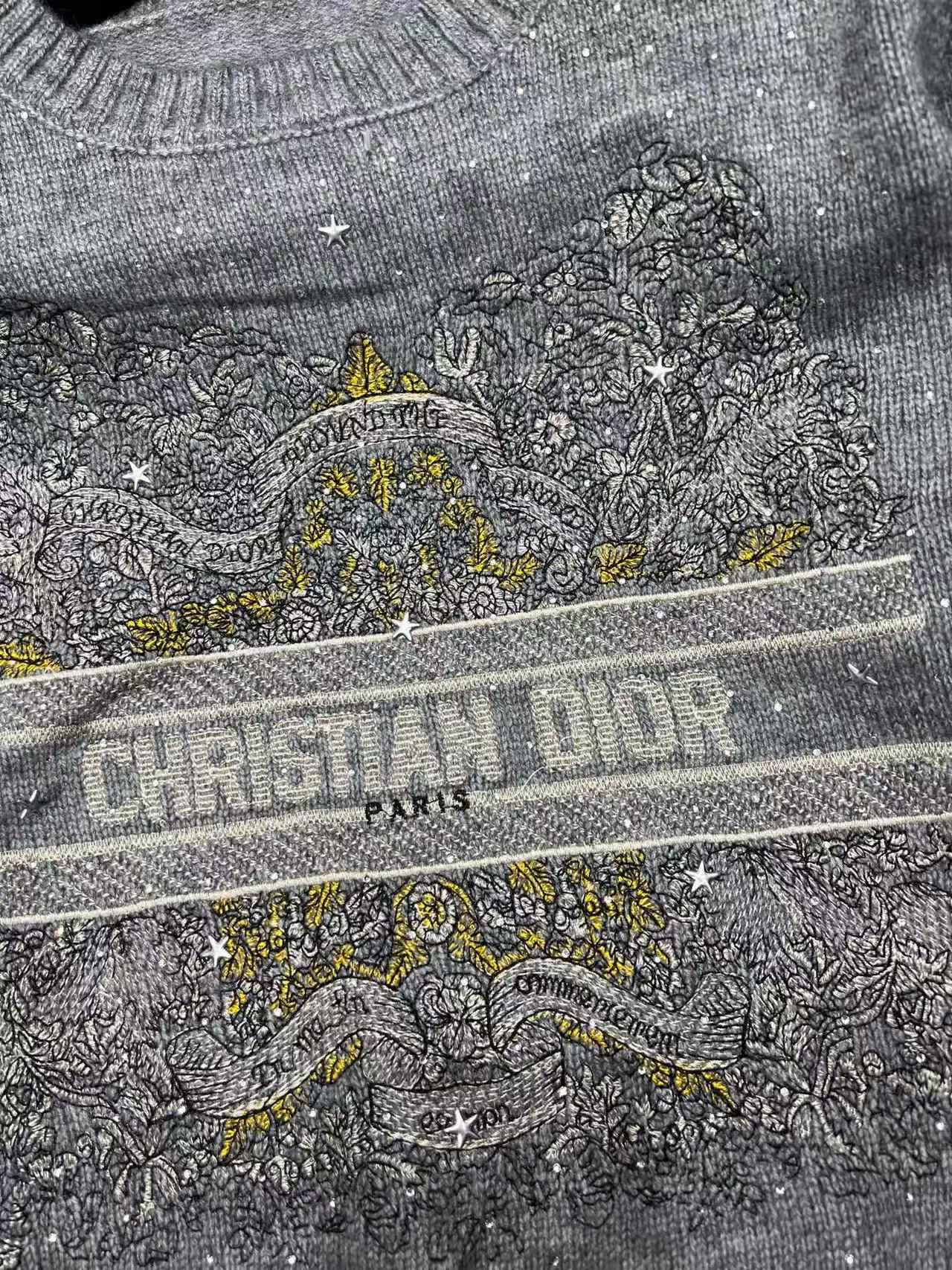 DIOR エンブロイダリー レタープリント セーター【50％割引+送料無料】
