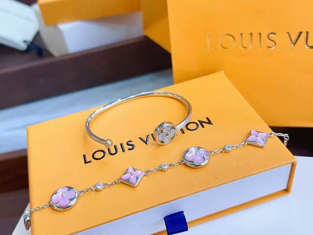 LVミニマリスト四つ葉のクローバーブレスレット+バングル2点セット【50％割引+送料無料】