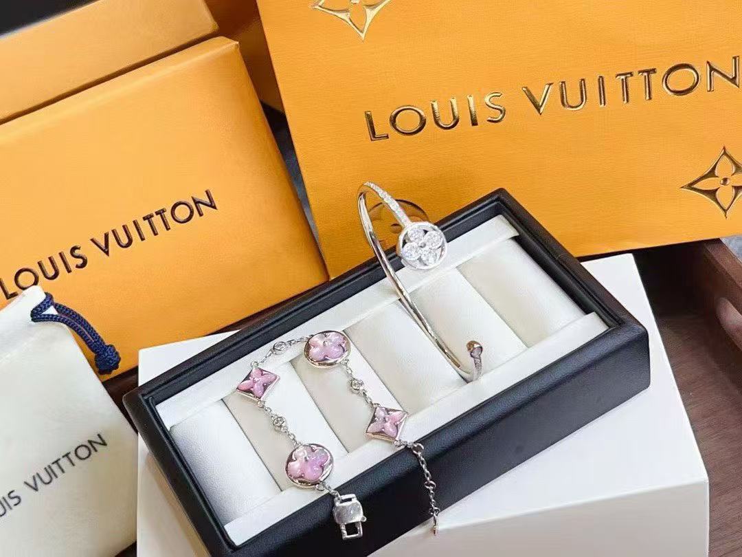 LVミニマリスト四つ葉のクローバーブレスレット+バングル2点セット【50％割引+送料無料】