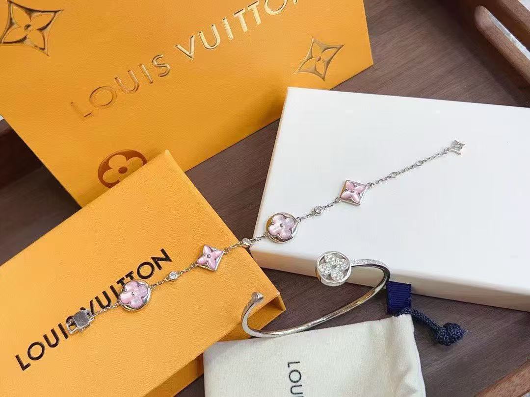 LVミニマリスト四つ葉のクローバーブレスレット+バングル2点セット【50％割引+送料無料】