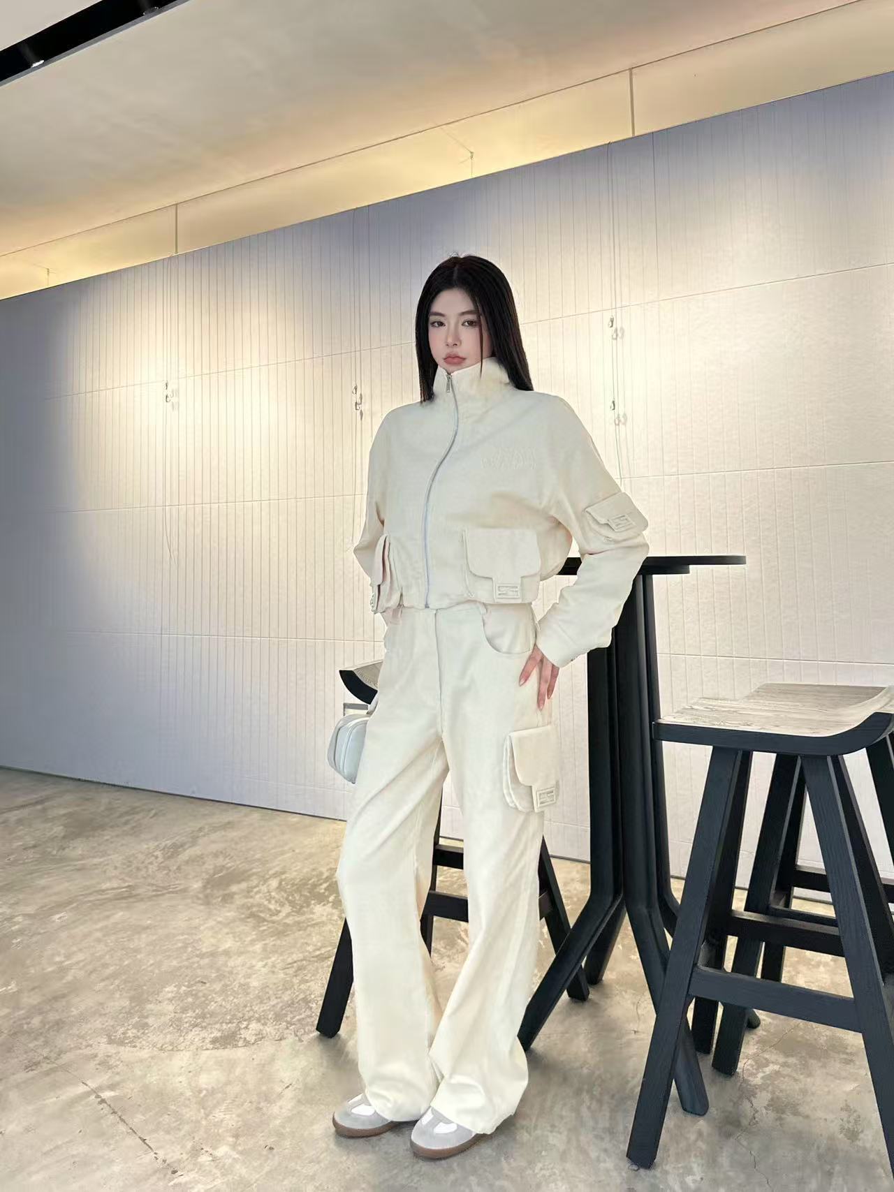 FEND1 コーデュロイカラージャケット+トラウザーズ ツーピースセット【50％割引+送料無料】