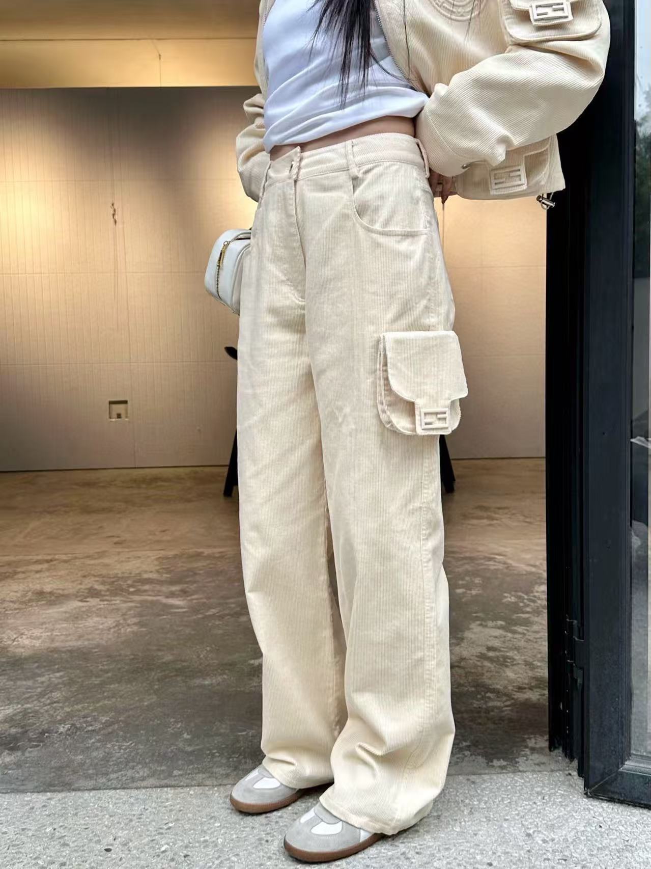 FEND1 コーデュロイカラージャケット+トラウザーズ ツーピースセット【50％割引+送料無料】