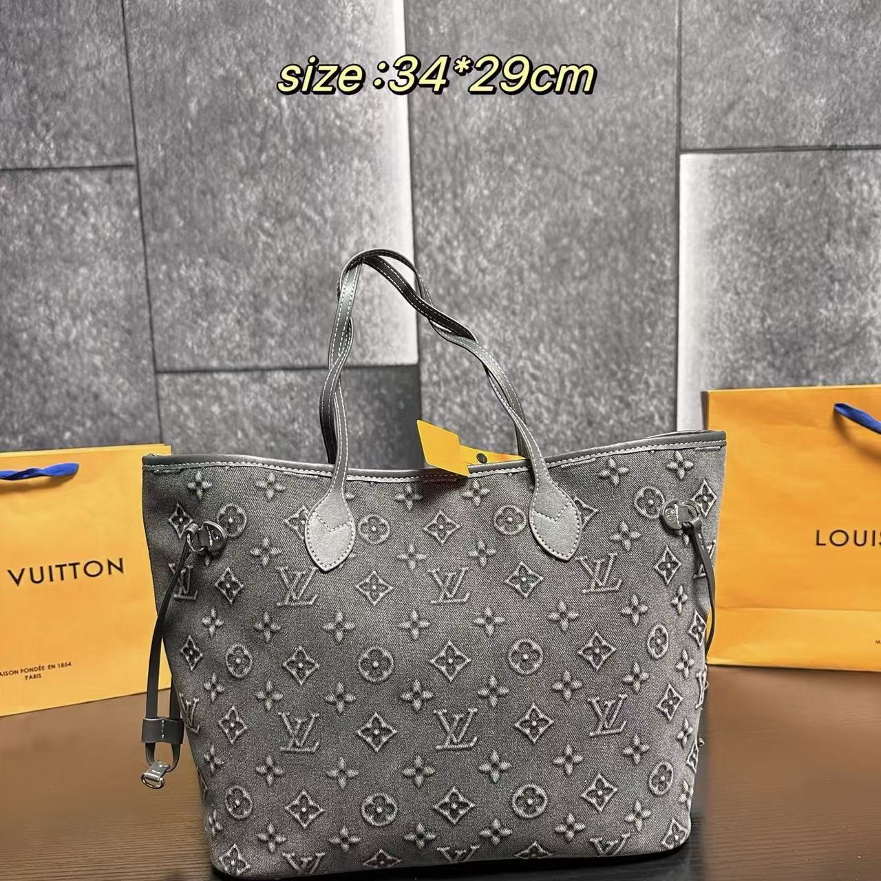 LVデニム刺繍トートバッグ【50％割引+送料無料】