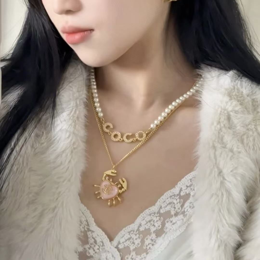 CHANE1 ダブルC カニネックレス【50％割引+送料無料】