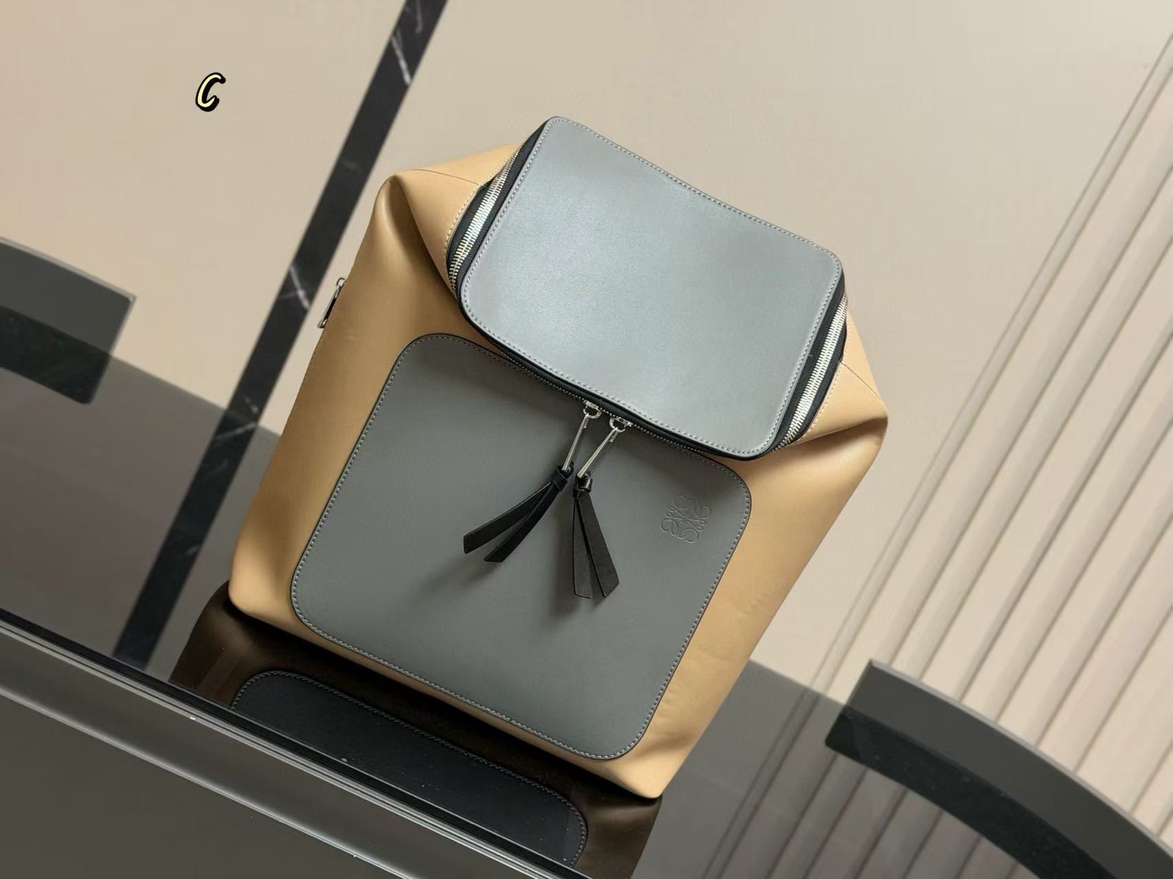 L0WEW カラーブロック メンズ バックパック【50％割引+送料無料】