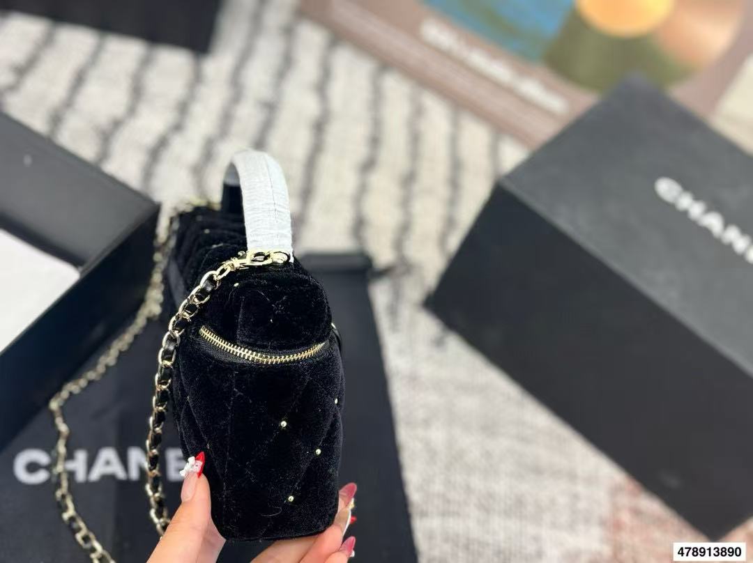 CHANE1 ベルベットチェーンショルダー/クロスボディバッグ【50％割引+送料無料】