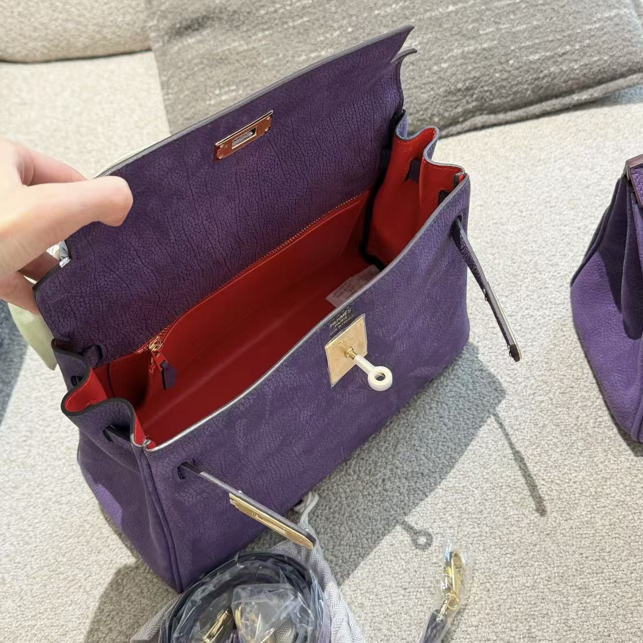 HERME5 Birkin kelly高品質の紫色のハンドバッグ【50％割引+送料無料】