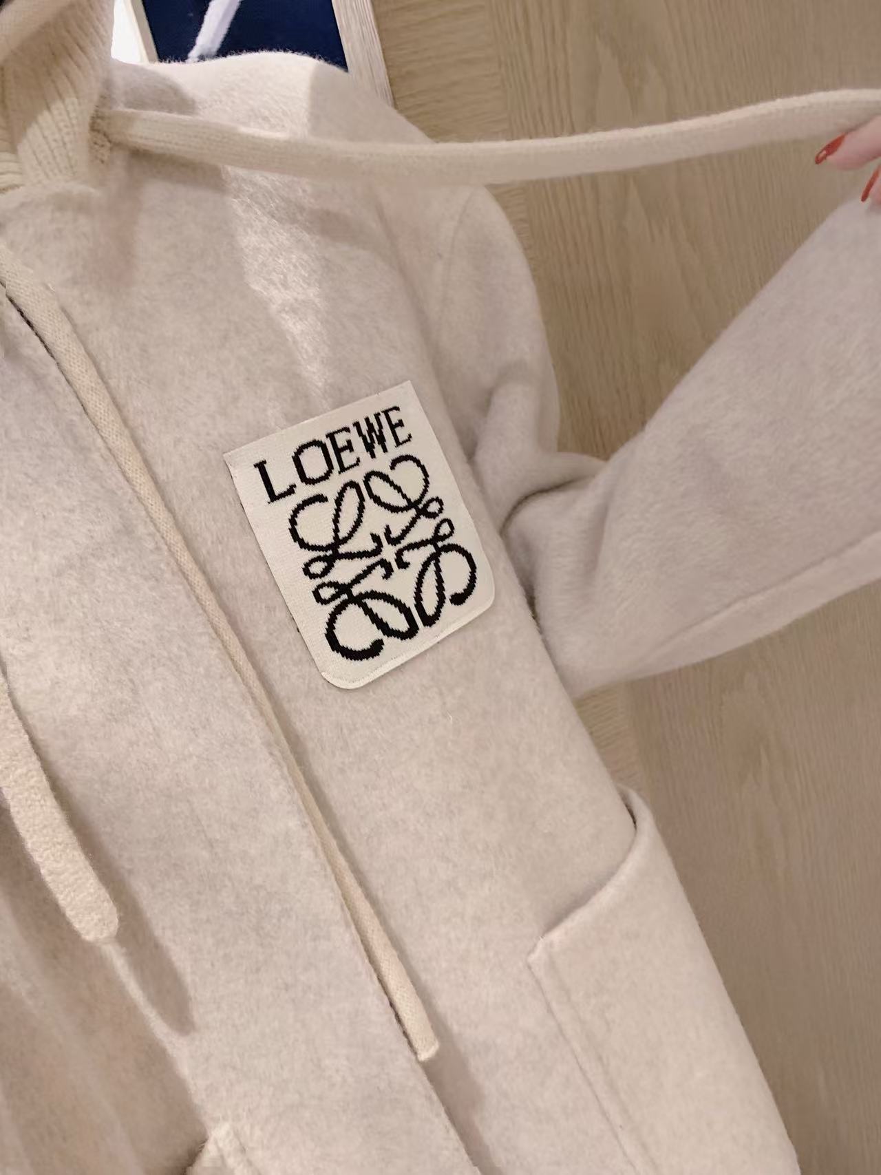 L0WEW フード付きロングカシミアコート【50％割引+送料無料】