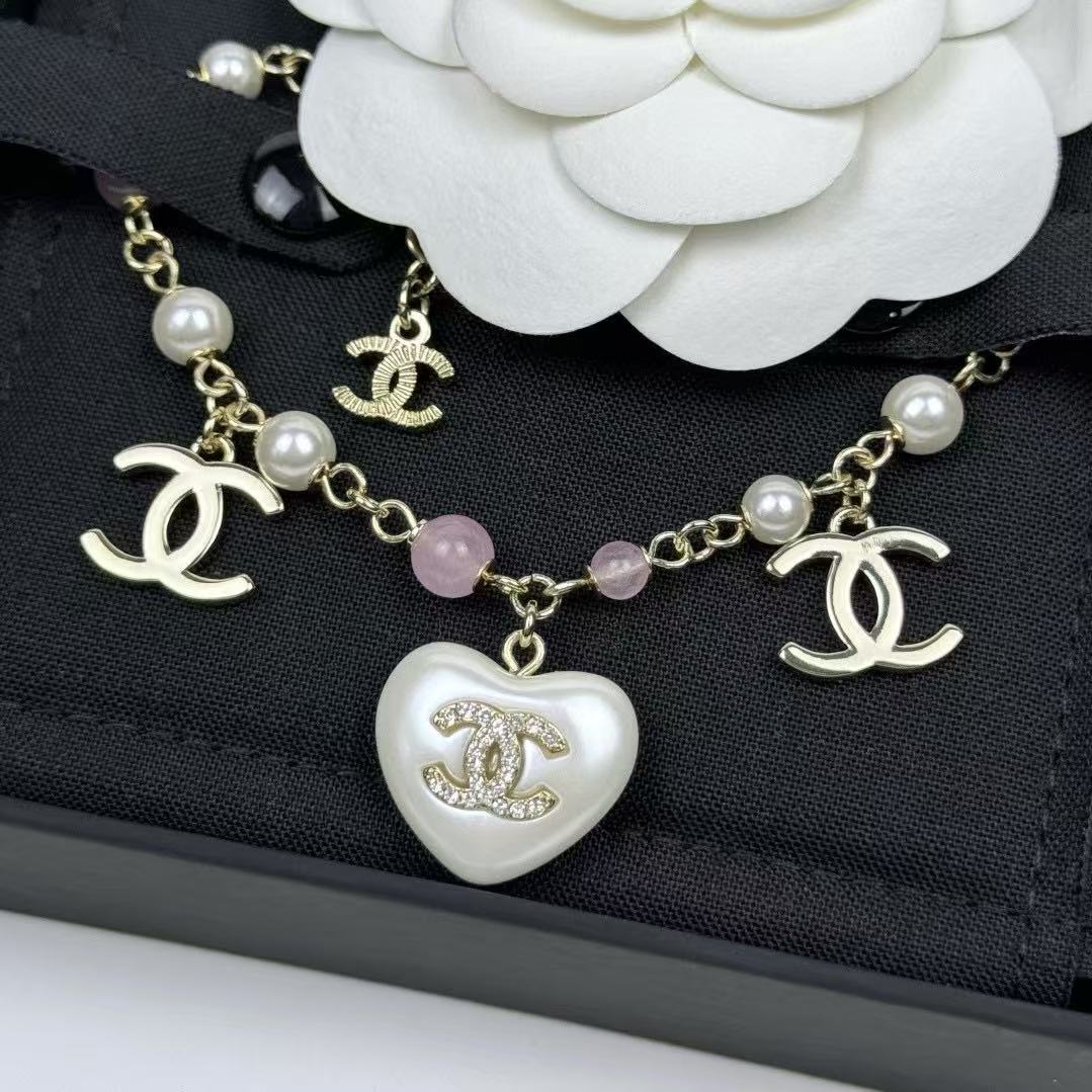 CHANE1 ハート ダブルC パールブレスレット【50％割引+送料無料】