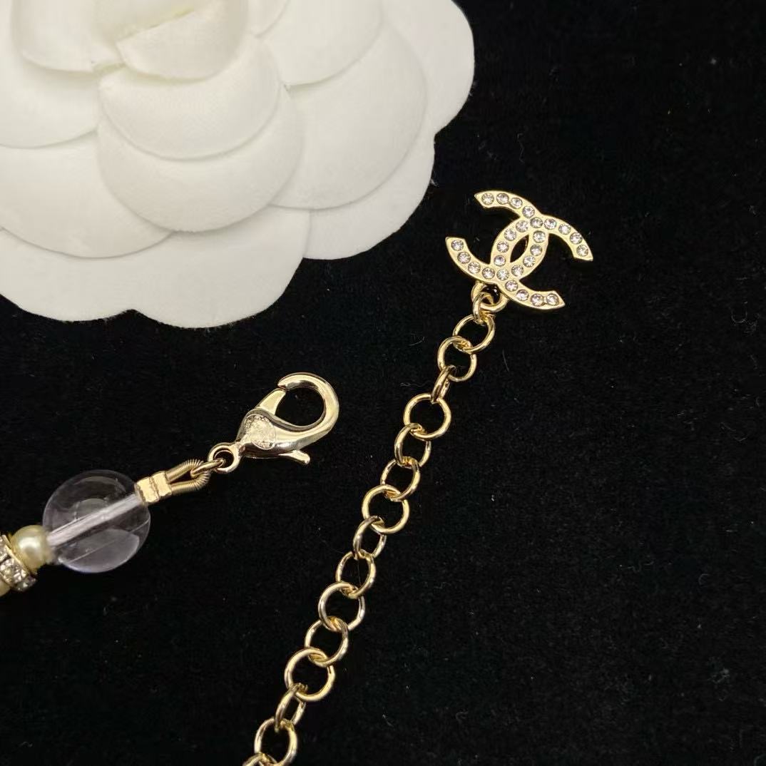 CHANE1 カラーガラス ダブルC ブレスレット【50％割引+送料無料】