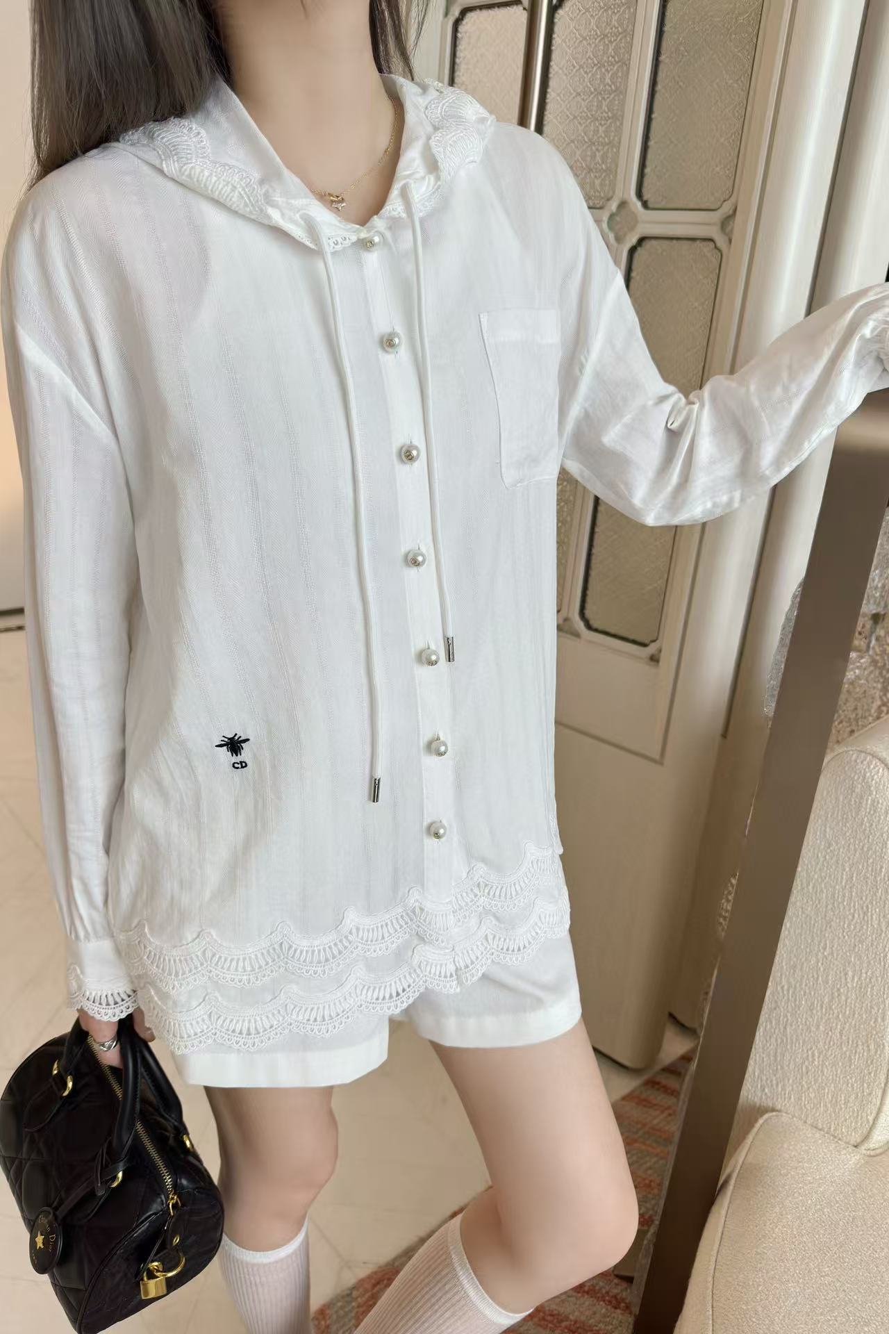 DIOR フード付きレースシャツ【50％割引+送料無料】