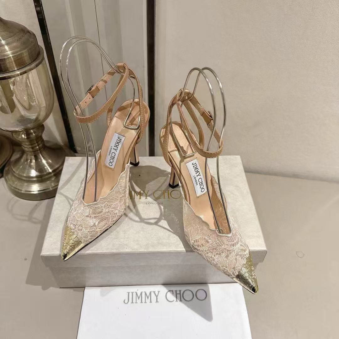 jimmycho0 高品質の刺繍レースハイヒール【50％割引+送料無料】