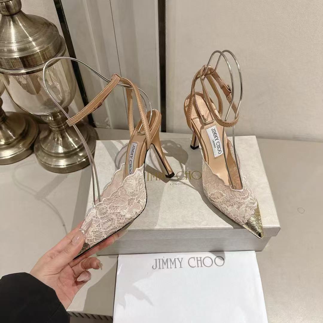 jimmycho0 高品質の刺繍レースハイヒール【50％割引+送料無料】