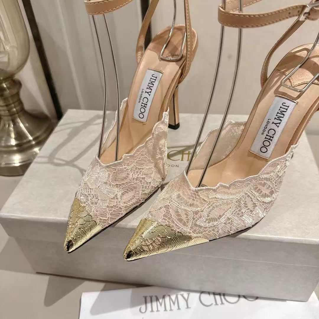 jimmycho0 高品質の刺繍レースハイヒール【50％割引+送料無料】